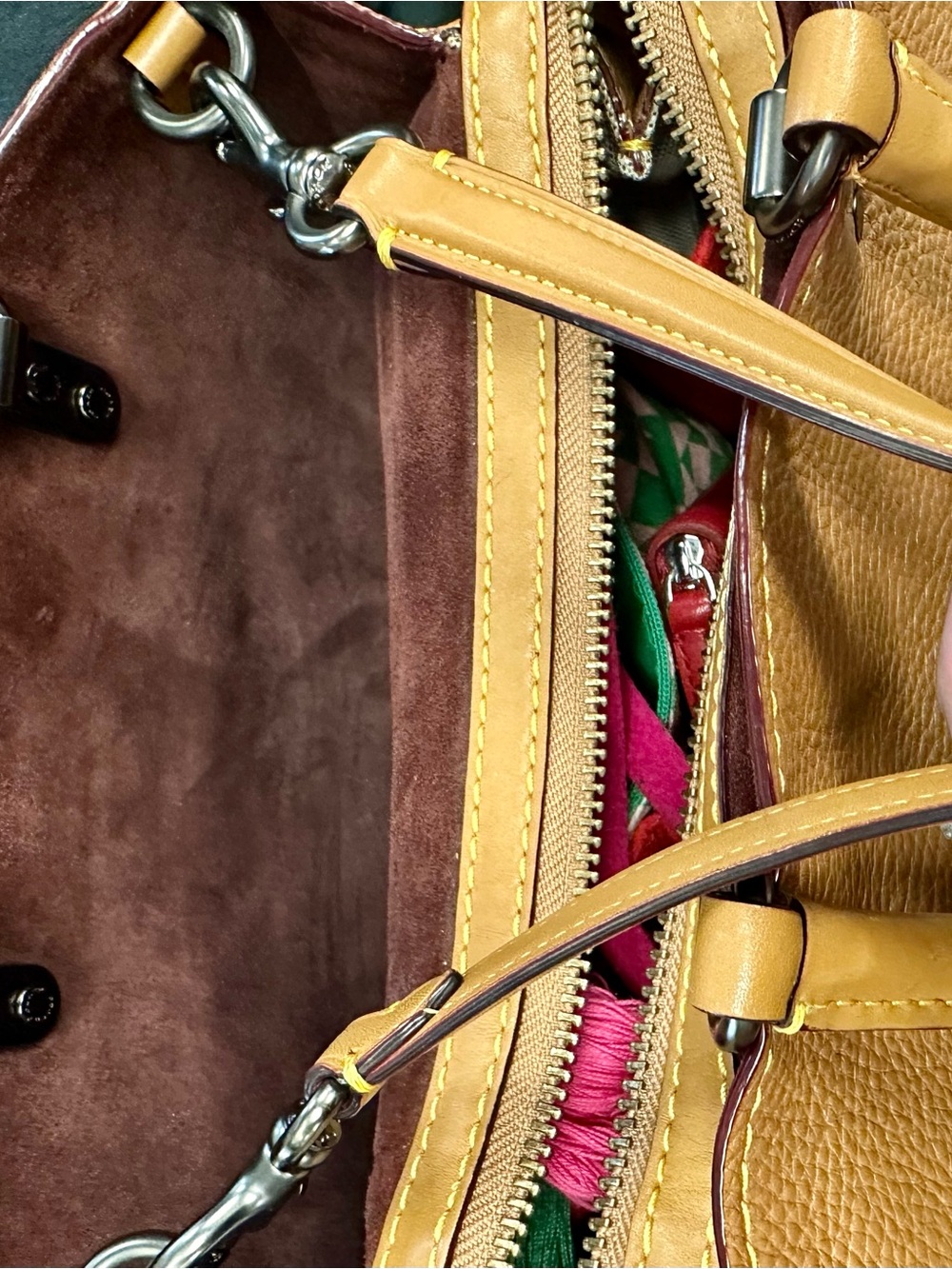 COACH Rogue 30/31 1941 Light Saddle Tan PebbledLeather Satchel Oxblood 3Way bag - Picture 11 of 16
